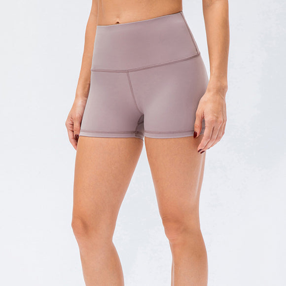 Exposed Seam High Waist Yoga Shorts